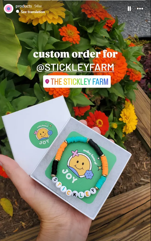 Custom name bracelet in a gift box